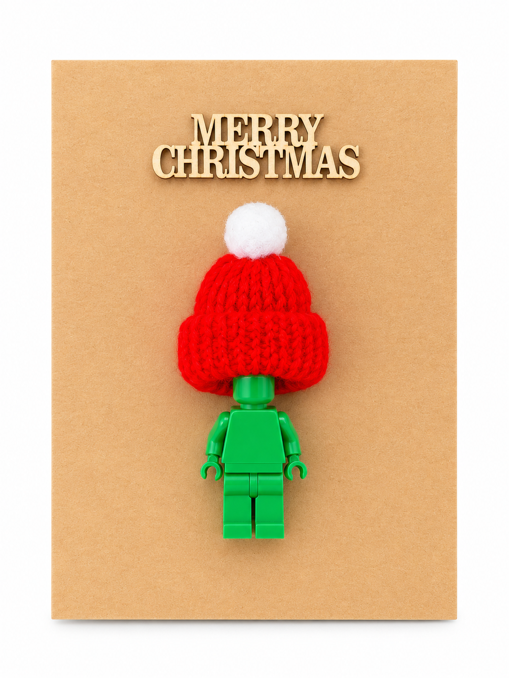 GREEN BRICK MAN SANTA CHRISTMAS CARD