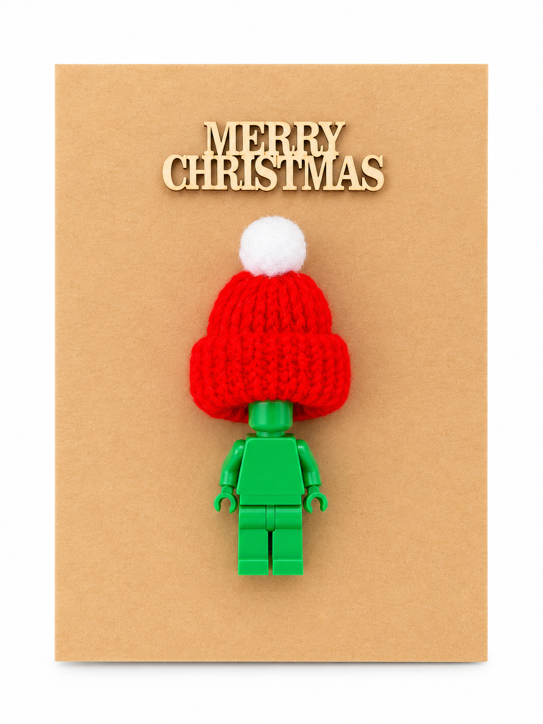 GREEN BRICK MAN SANTA CHRISTMAS CARD