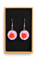 PINK & ORANGE BRICK EARRINGS