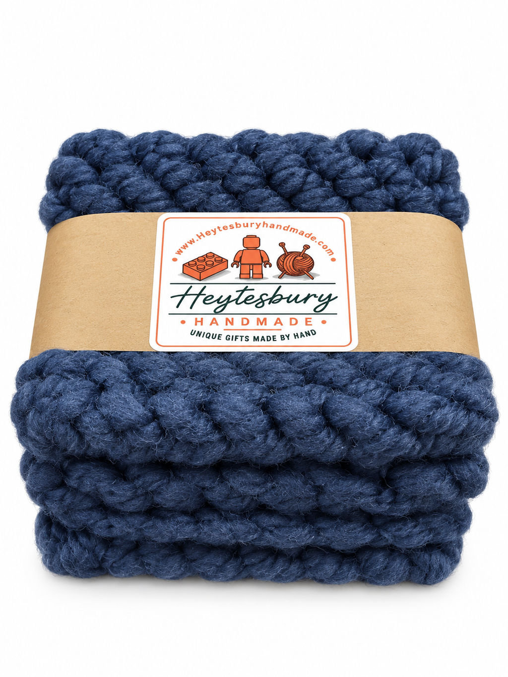 NAVY BLUE HAND KNITTED COASTER SET