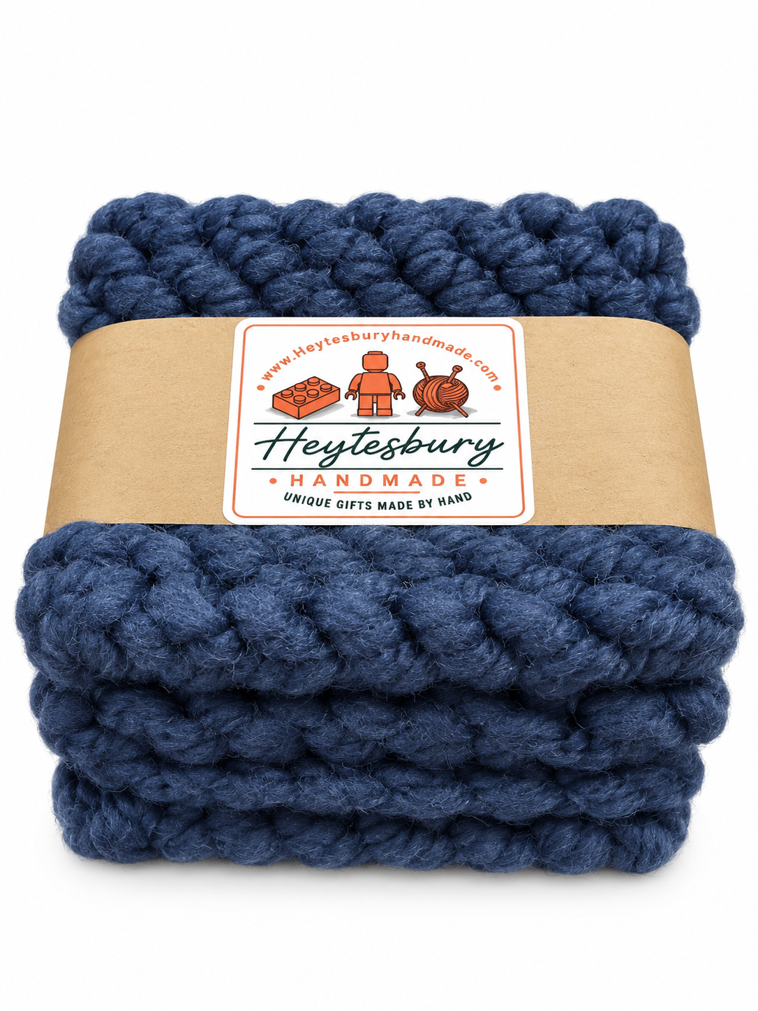 NAVY BLUE HAND KNITTED COASTER SET