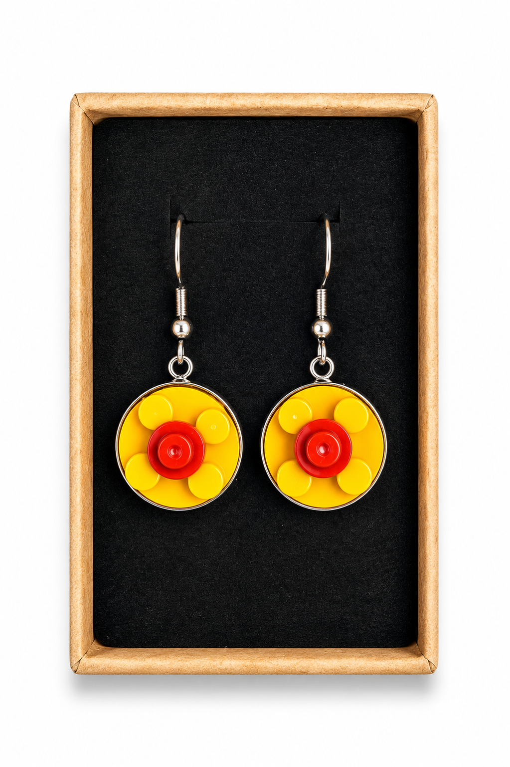 YELLOW & RED BRICK EARRINGS