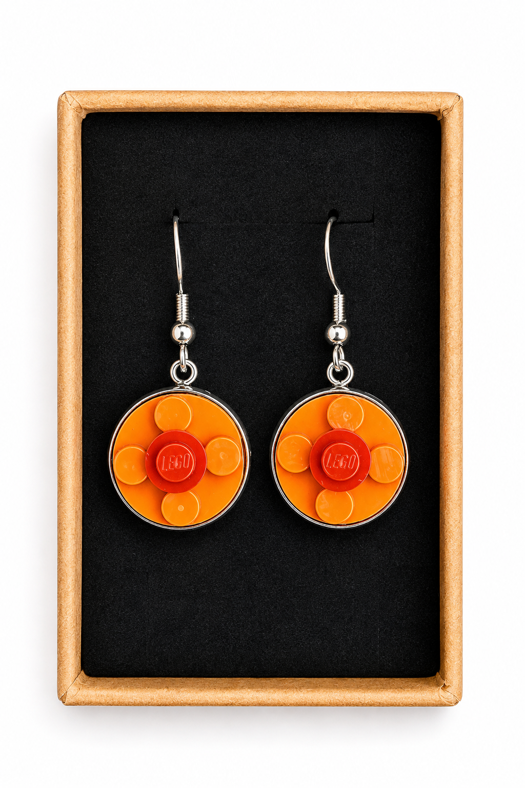 ORANGE & RED BRICK EARRINGS