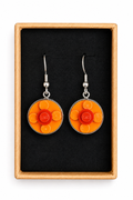ORANGE & RED BRICK EARRINGS