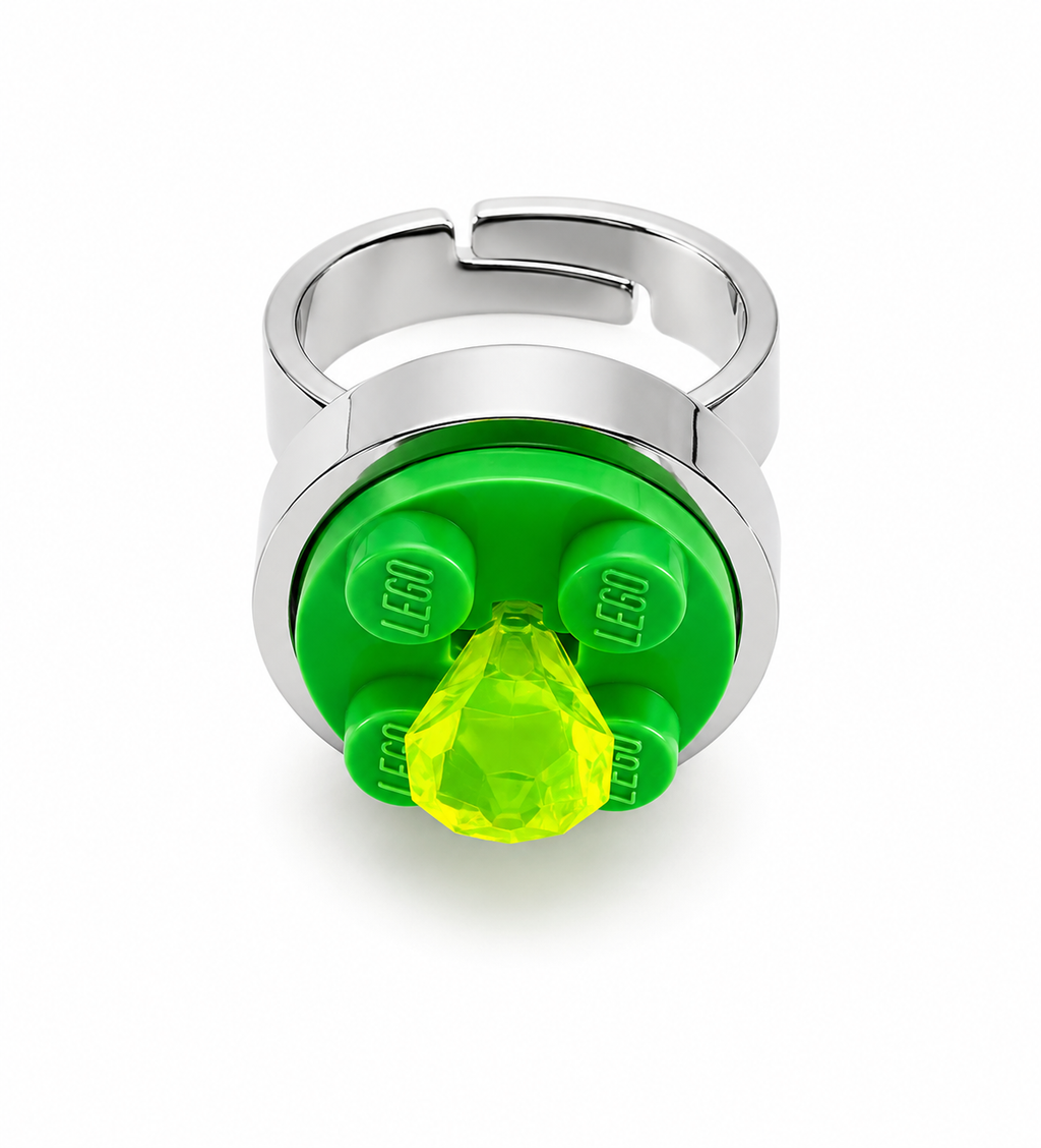 GREEN & YELLOW ADJUSTABLE BRICK RING