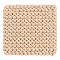 BEIGE HAND KNITTED TRIVET/POT STAND