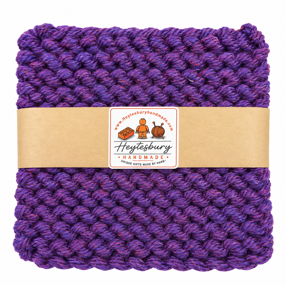 PLUM HAND KNITTED TRIVET/POT STAND