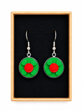 GREEN & RED BRICK EARRINGS