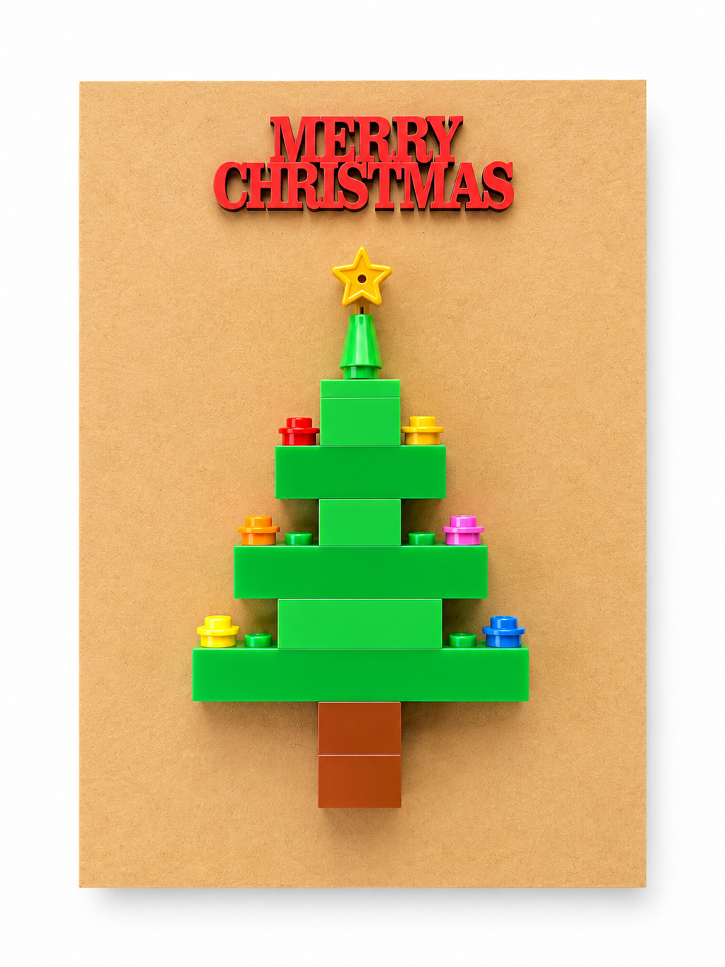BRICK CHRISTMAS TREE CHRISTMAS CARD