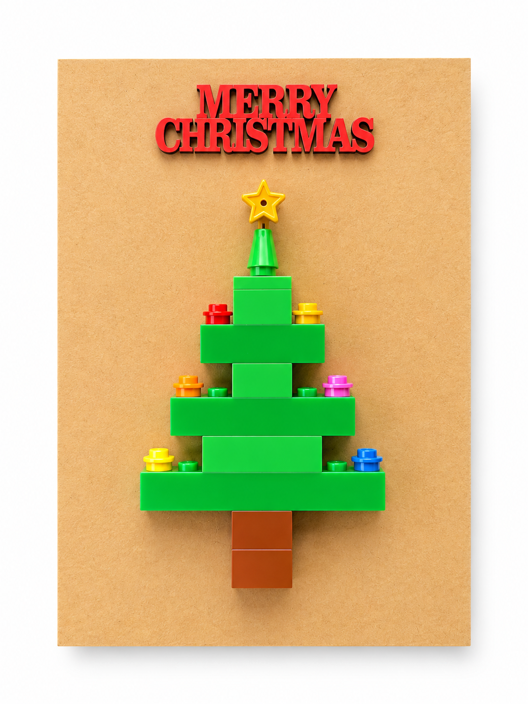 BRICK CHRISTMAS TREE CHRISTMAS CARD