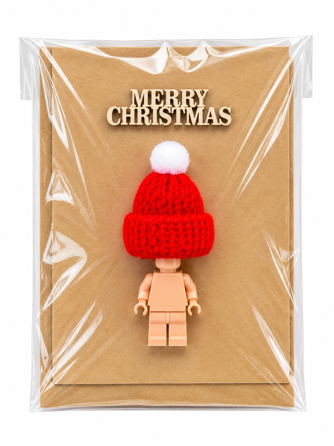 TAN BRICK MAN SANTA CHRISTMAS CARD