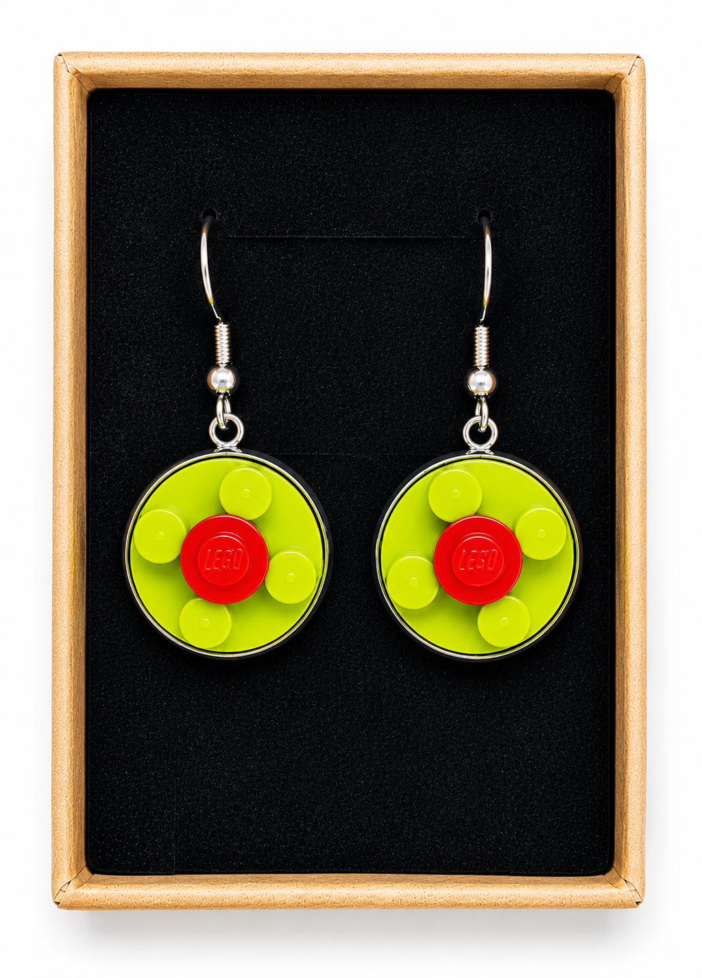 GREEN & RED BRICK EARRINGS