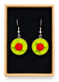 GREEN & RED BRICK EARRINGS