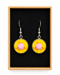 YELLOW & PINK BRICK EARRINGS