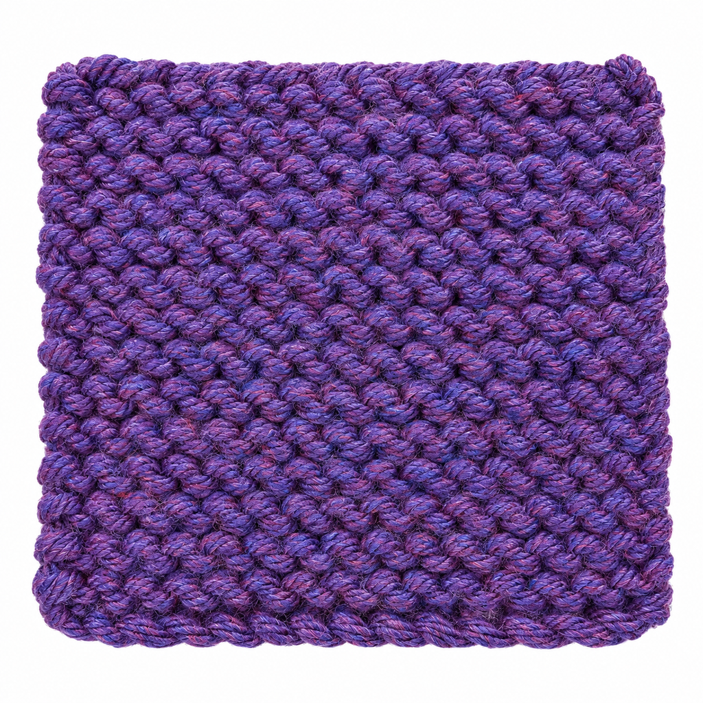 PLUM HAND KNITTED TRIVET/POT STAND