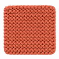 RUST HAND KNITTED TRIVET/POT STAND