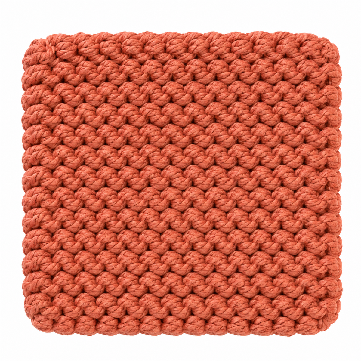 RUST HAND KNITTED TRIVET/POT STAND