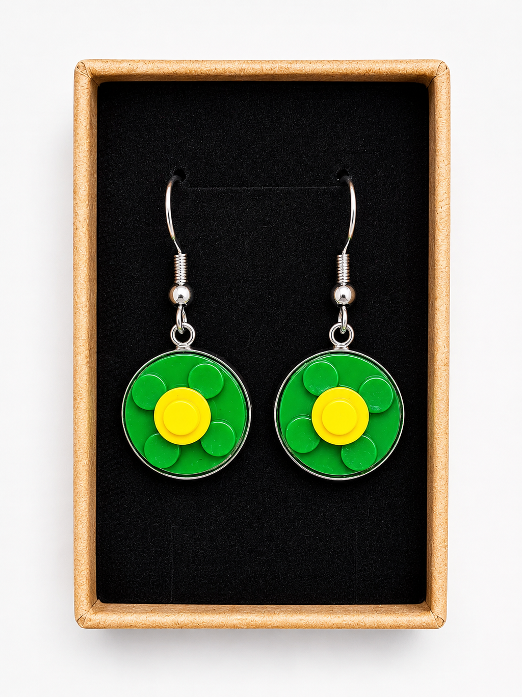 GREEN & YELLOW BRICK EARRINGS