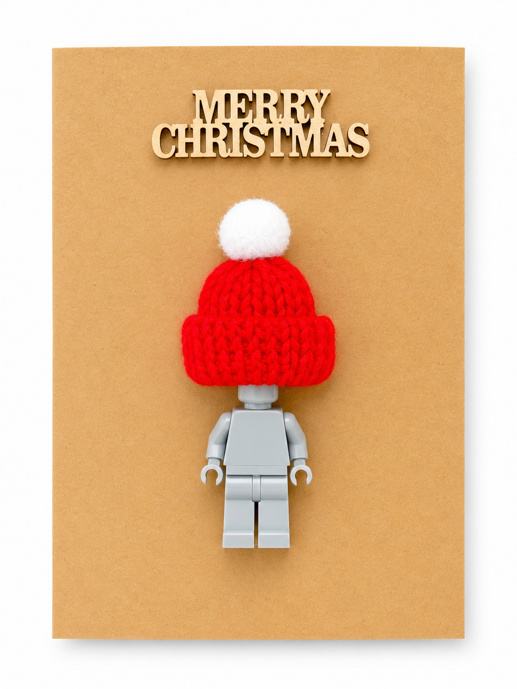 GREY BRICK MAN SANTA CHRISTMAS CARD