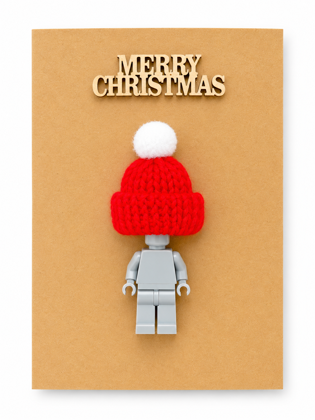 GREY BRICK MAN SANTA CHRISTMAS CARD