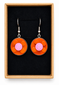 ORANGE & PINK BRICK EARRINGS
