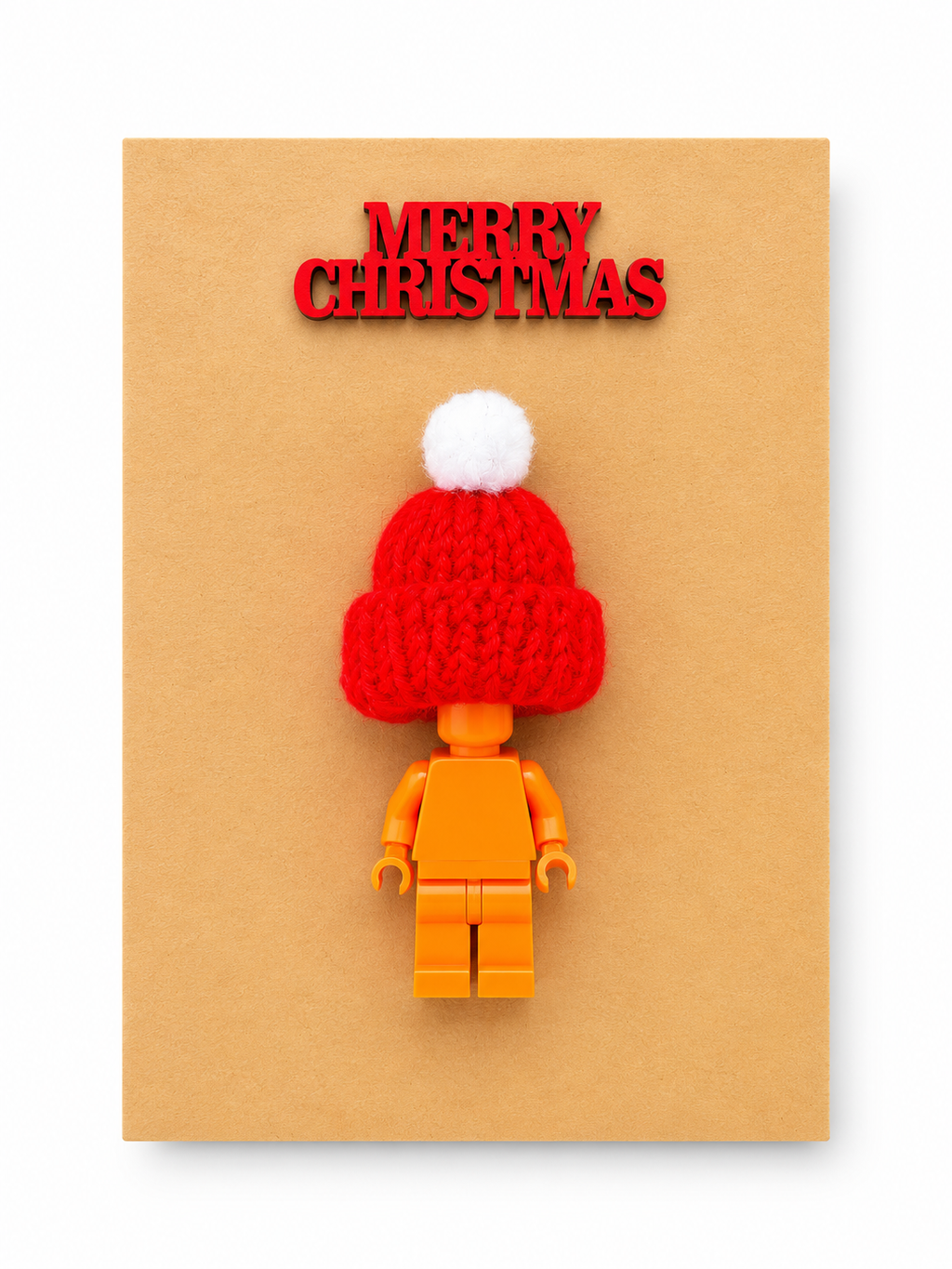 ORANGE BRICK MAN SANTA CHRISTMAS CARD