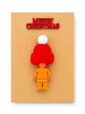 ORANGE BRICK MAN SANTA CHRISTMAS CARD