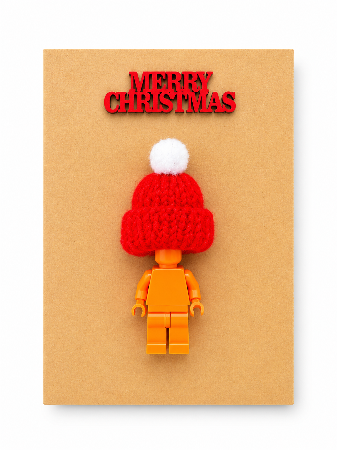 ORANGE BRICK MAN SANTA CHRISTMAS CARD