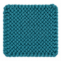 DARK TEAL HAND KNITTED TRIVET/POT STAND