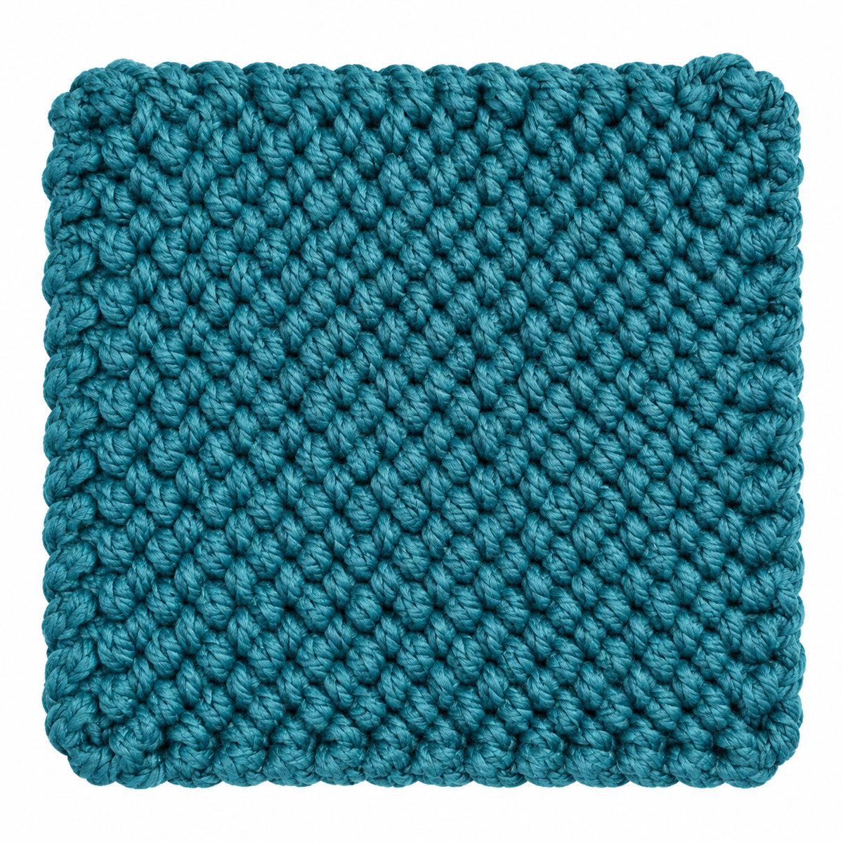 DARK TEAL HAND KNITTED TRIVET/POT STAND