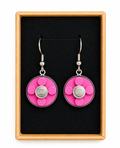 PINK & SILVER BRICK EARRINGS