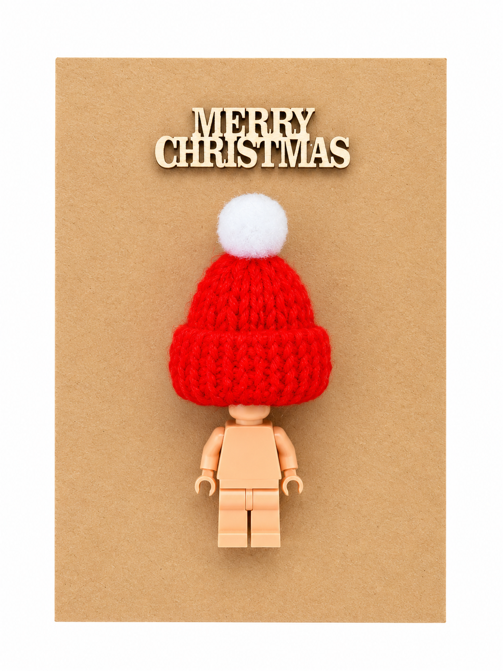 TAN BRICK MAN SANTA CHRISTMAS CARD