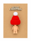 TAN BRICK MAN SANTA CHRISTMAS CARD