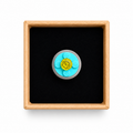 TURQUOISE & YELLOW ADJUSTABLE BRICK RING