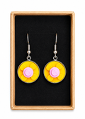 YELLOW & PINK BRICK EARRINGS