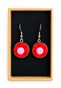 RED & PINK BRICK EARRINGS