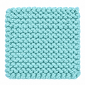PALE BLUE HAND KNITTED TRIVET/POT STAND