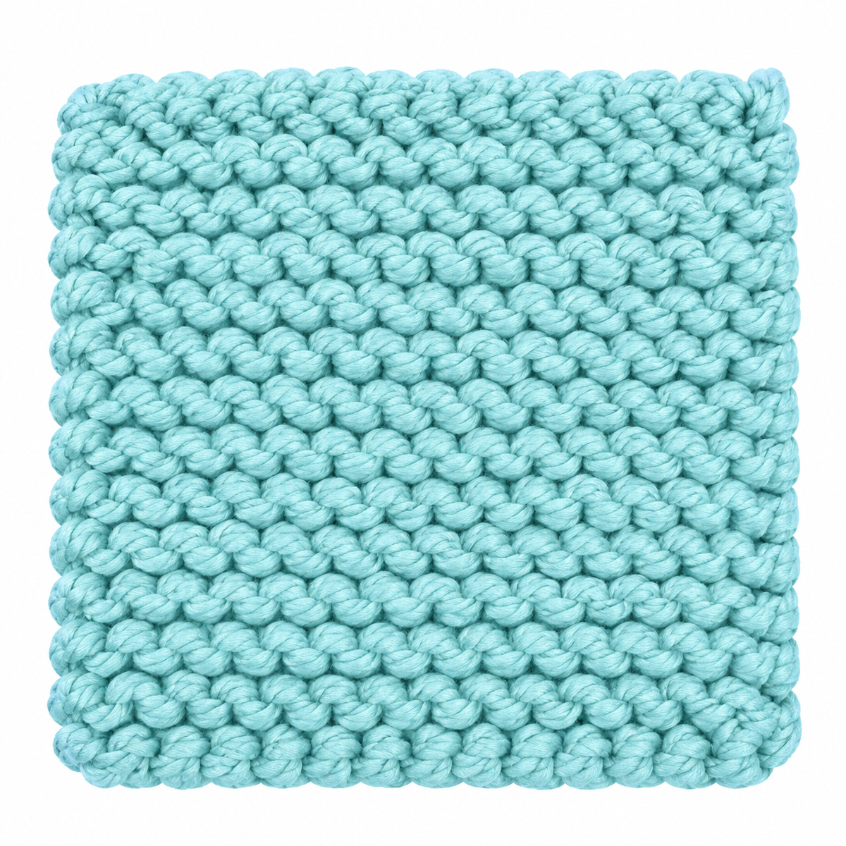 PALE BLUE HAND KNITTED TRIVET/POT STAND