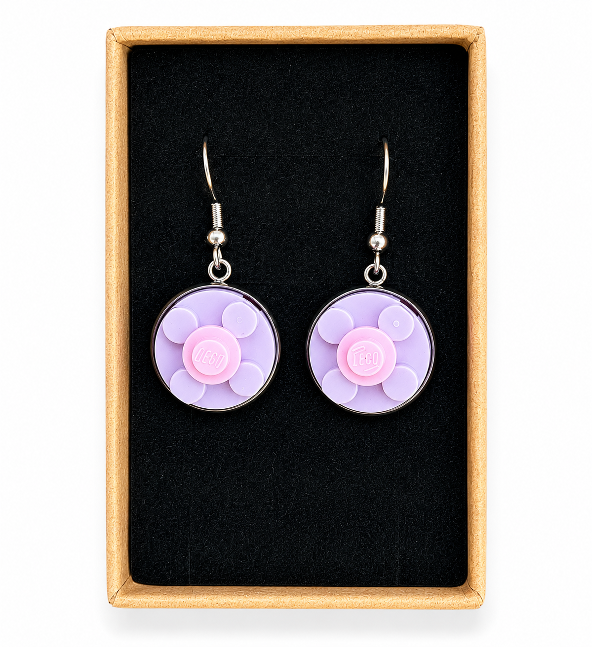 LILAC & PINK BRICK EARRINGS