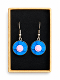 BLUE & PINK BRICK EARRINGS