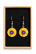 YELLOW & PURPLE BRICK EARRINGS