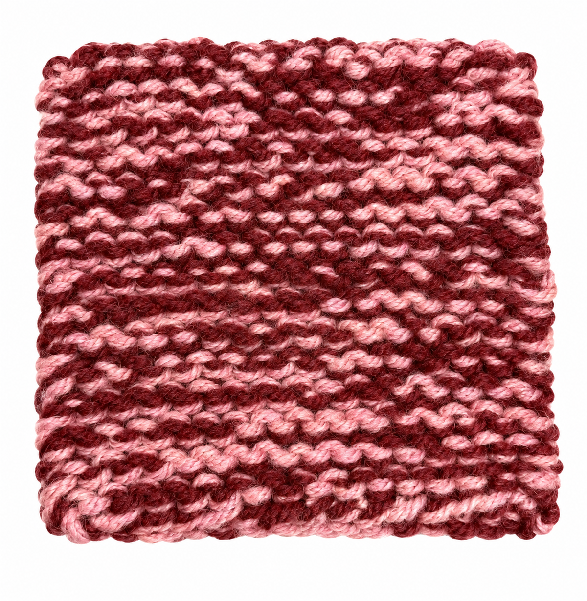 MAROON & PINK HAND KNITTED TRIVET/POT STAND
