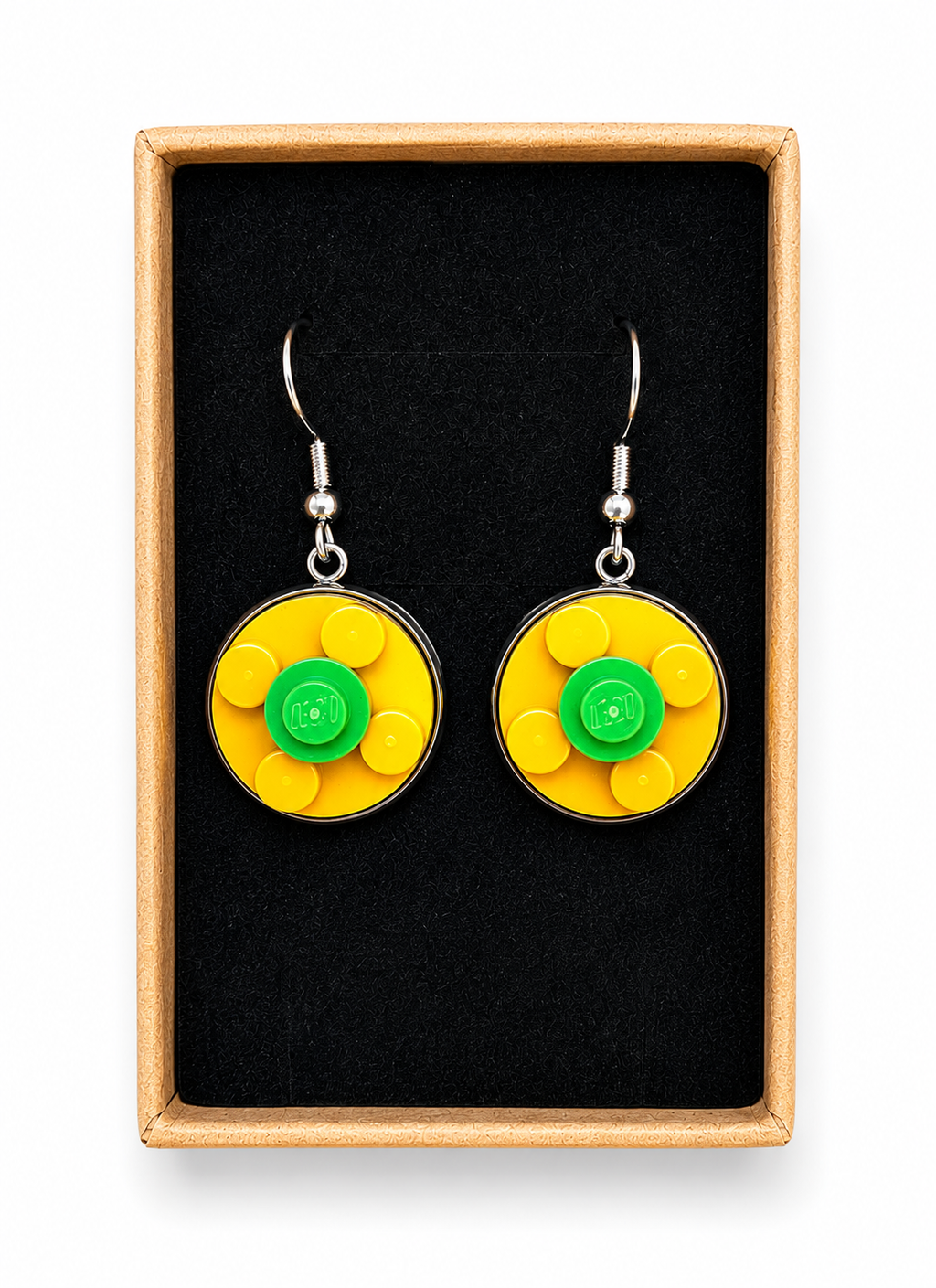 YELLOW & GREEN BRICK EARRINGS