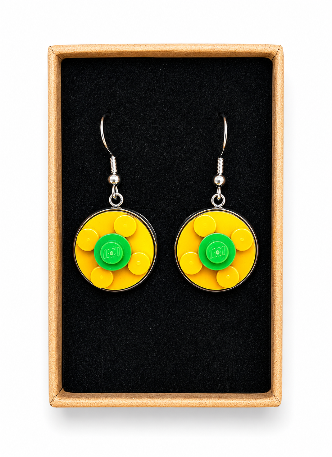 YELLOW & GREEN BRICK EARRINGS
