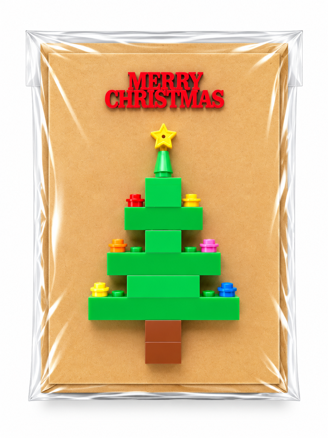 BRICK CHRISTMAS TREE CHRISTMAS CARD