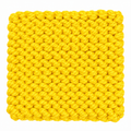 YELLOW HAND KNITTED TRIVET/POT STAND