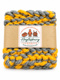 MUSTARD & GREY HAND KNITTED COASTER SET