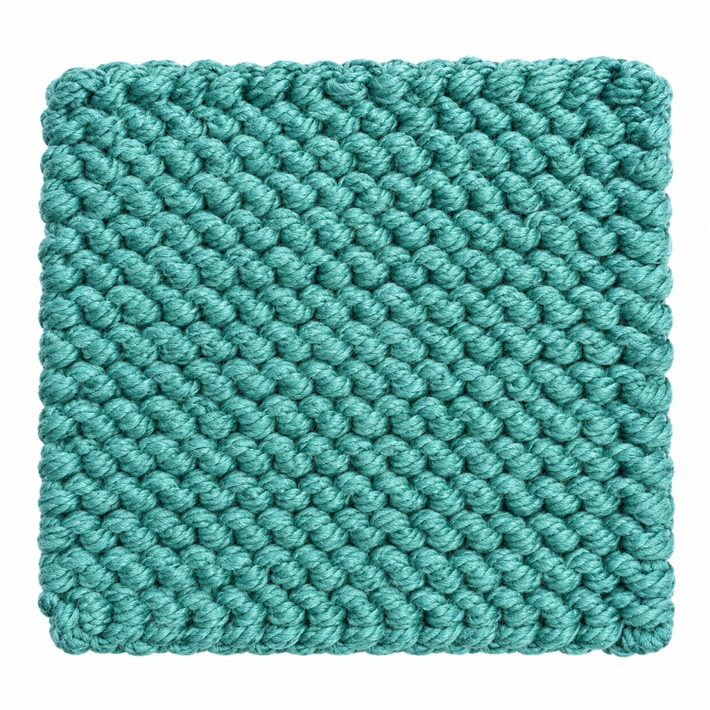 AQUA TEAL HAND KNITTED TRIVET/POT STAND