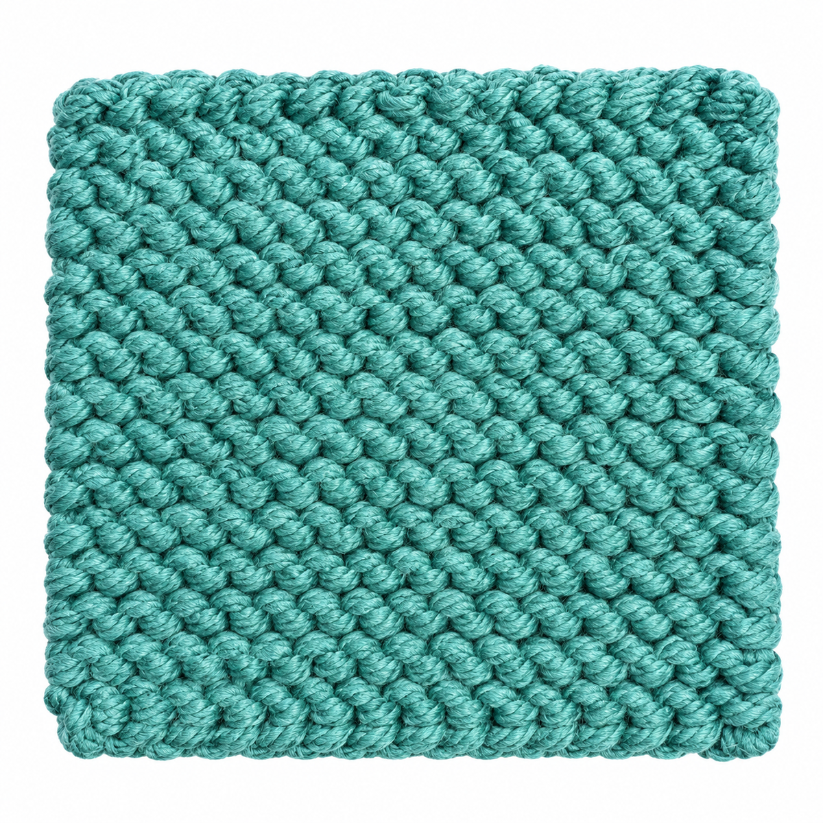 AQUA TEAL HAND KNITTED TRIVET/POT STAND