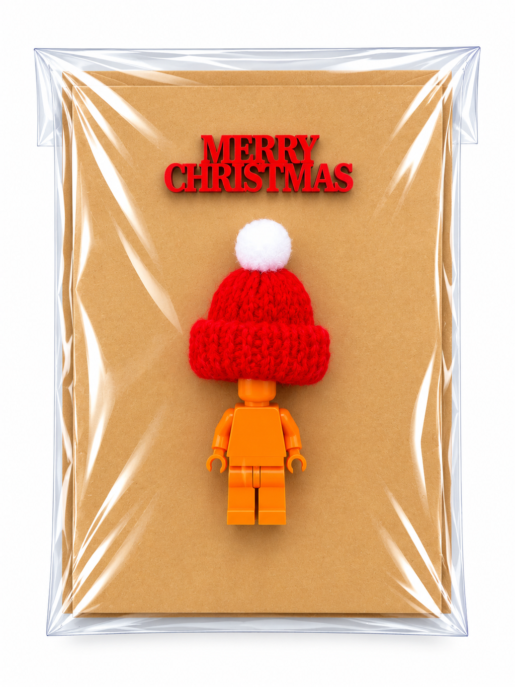 ORANGE BRICK MAN SANTA CHRISTMAS CARD